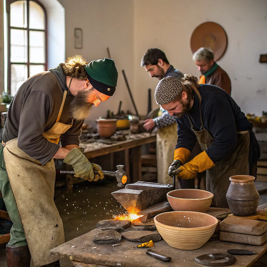 Team of artisans at work